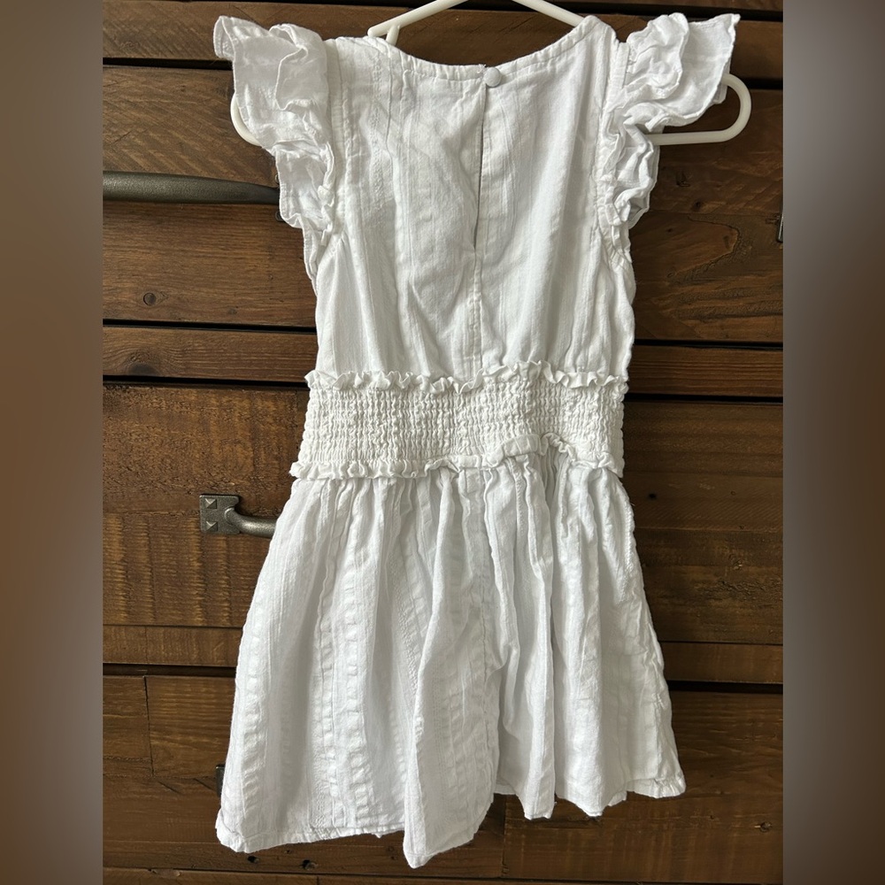 White Ruffled Kids Dress - Picture 2 of 3